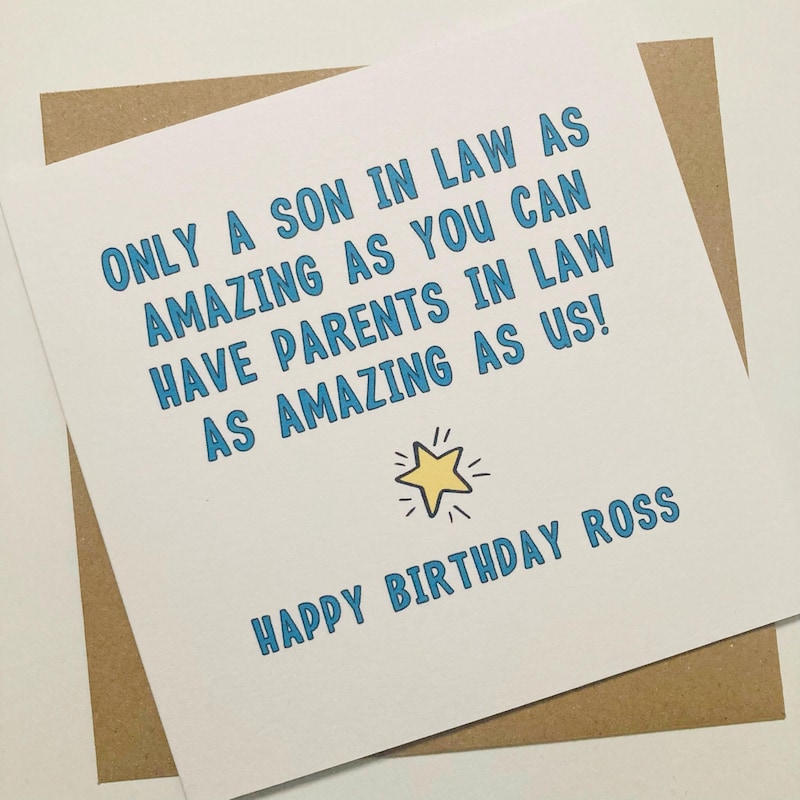 Son in Law Birthday Card - Etsy UK