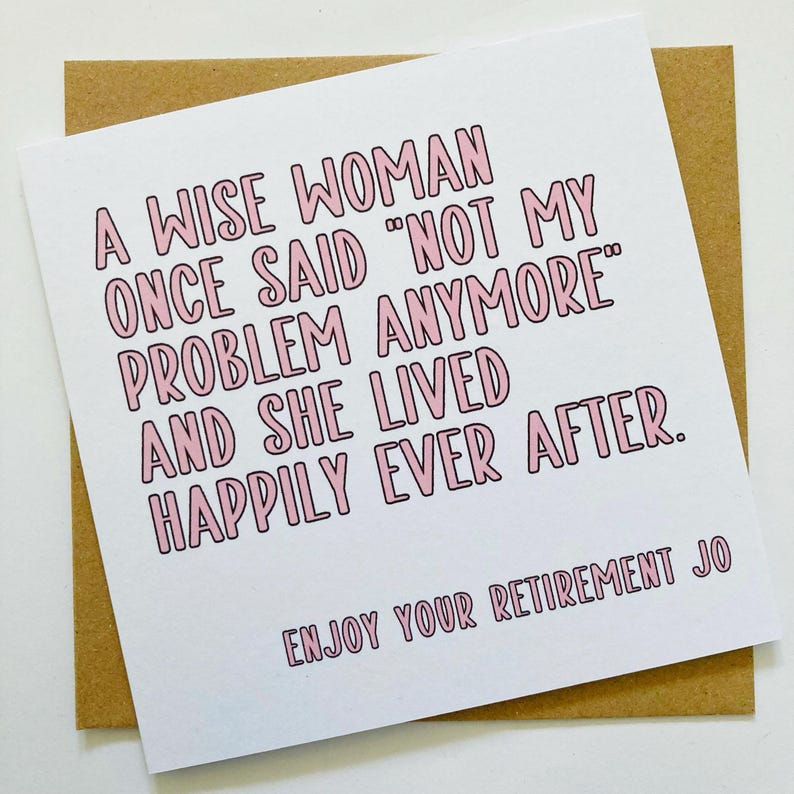 Funny Retirement Card For Women, A Wise Woman Retired Congratulations Card, Personalised Retirement Card, Colleague Leaving Work Card