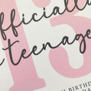 Personalised Girls 13th Birthday Card, Officially a Teenager Birthday Gift, 13 Today Card for Daughter, Granddaughter, Niece, Goddaughter