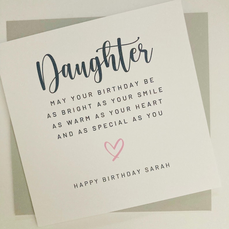 Personalised Daughter Birthday Card, Special Daughter Birthday Card, Wonderful Daughter, Teenage Grown Up Daughter Birthday Card