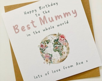 Best Mummy in the World Card, Personalised Birthday Card for Mummy, First Birthday as a Mummy from Baby Son or Daughter, Mummy Birthday Gift