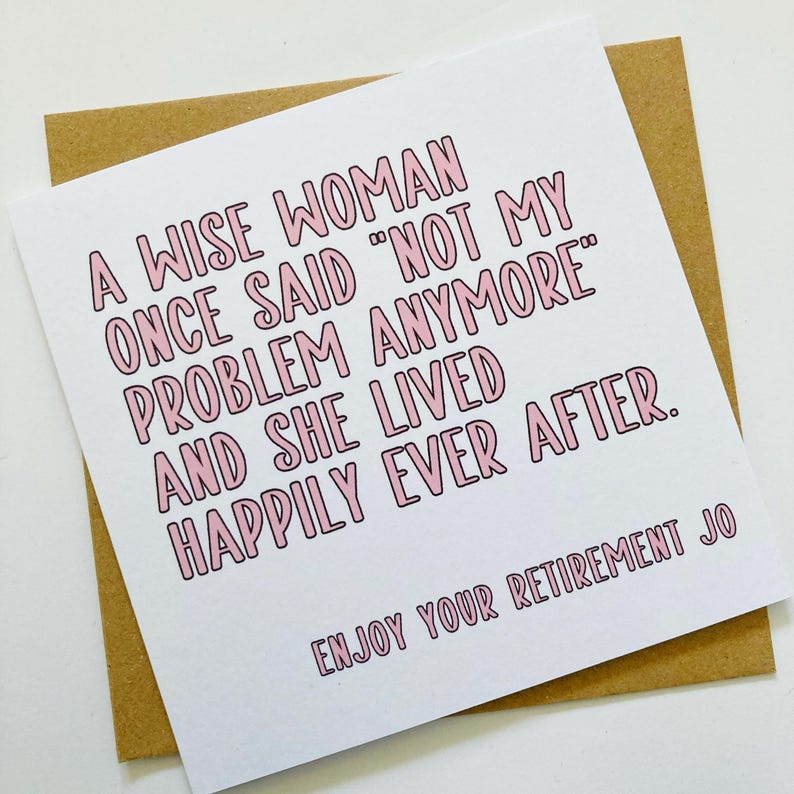 Funny Retirement Card For Women, A Wise Woman Retired Congratulations Card, Personalised Retirement Card, Colleague Leaving Work Card