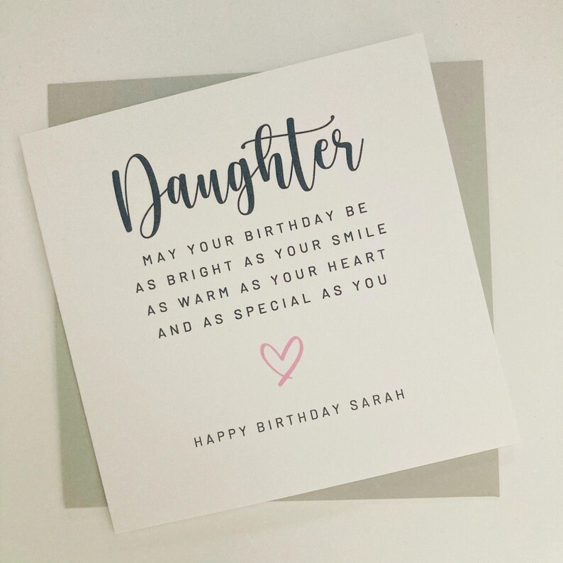 Personalised Daughter Birthday Card, Special Daughter Birthday Card, Wonderful Daughter, Teenage Grown Up Daughter Birthday Card