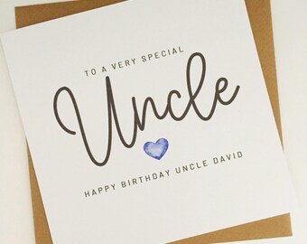Personalised Birthday Card for Uncle, Card to a Very Special Uncle, Uncle Birthday Gift