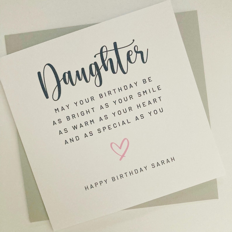 Personalised Daughter Birthday Card, Special Daughter Birthday Card, Wonderful Daughter, Teenage Grown Up Daughter Birthday Card