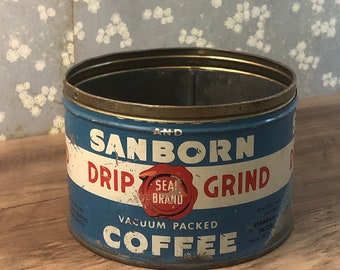 Vintage Chase and Sanborn Coffee Coffee Tin Can (D7)