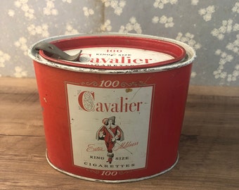 Vintage Cavalier Cigarette Tobacco Tin Can (D7)