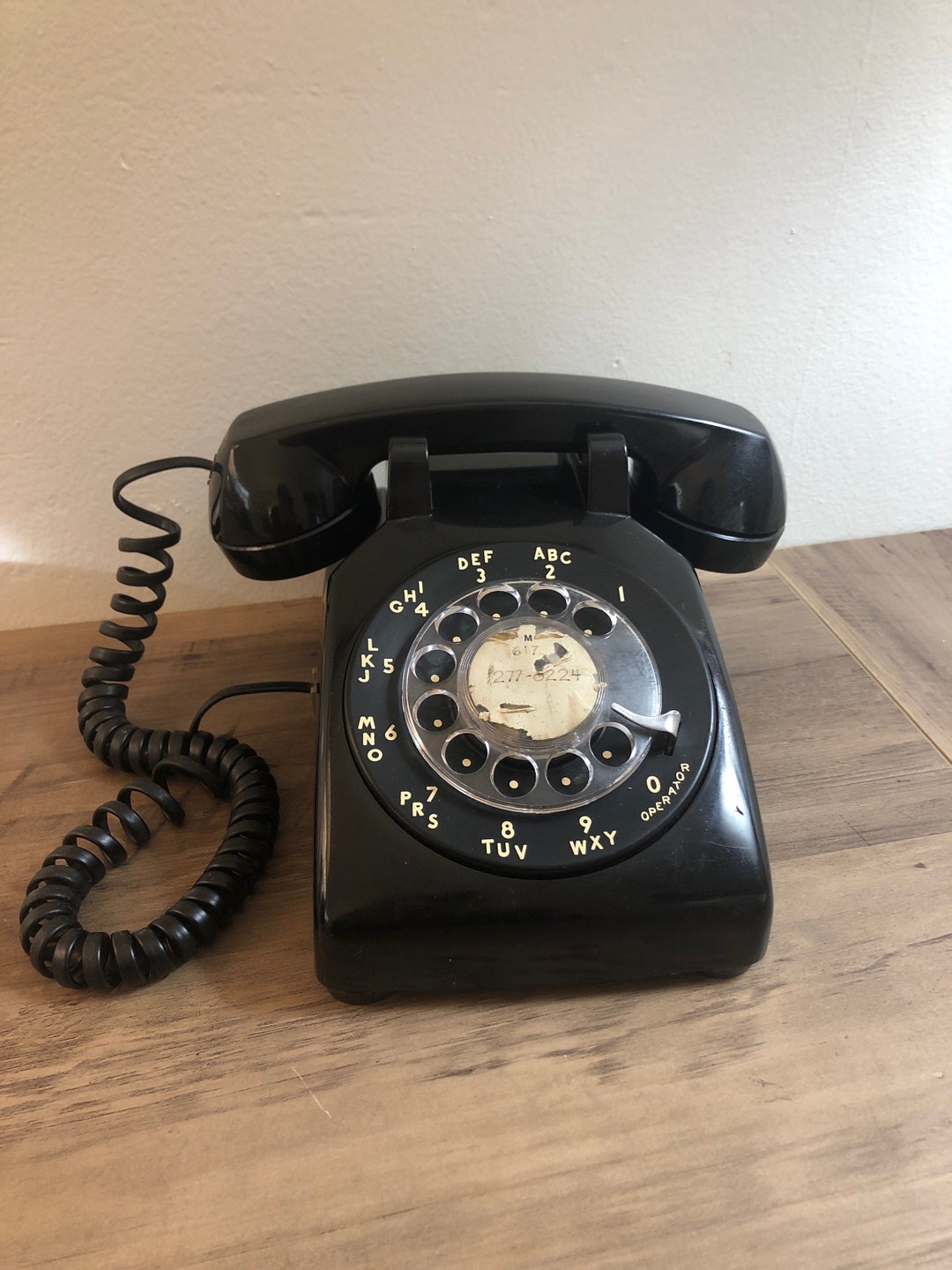 Vintage Black Rotary Tabletop Desk Telephone Phone Etsy