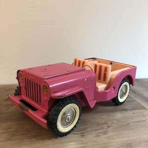 Vintage 1960’s Pressed Steel Pink Tonka Jeep