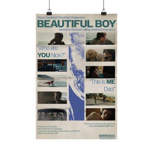 Matte Vertical Posters, Beautiful Boy Movie Poster, Home Decor, Wall Art, Minimalist Print, Film Poster, Gift Idea, Room Decor