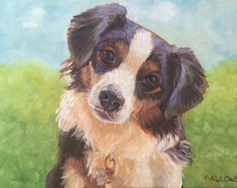 Custom Pet Portrait DFAT oil on canvas wildlife artist dog painting cat horse birds 11x14 12x16 16x20