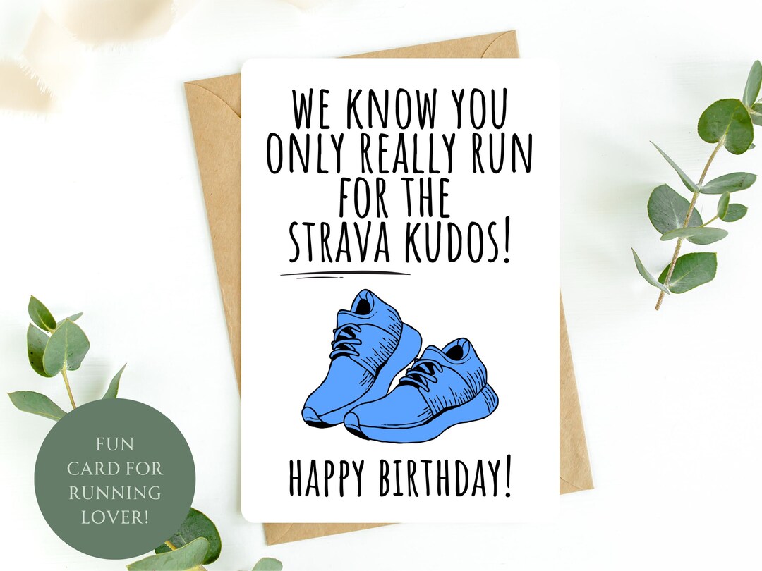 Funny Strava Birthday Card, Funny Runner Birthday Card, Handmade Card ...