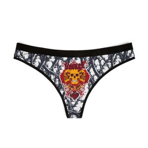 Edgy Women&#39;s Thongs with Skull Design | Unique Lingerie, Gothic Underwear, Alternative Fashion, Gift for Her, Halloween Intimates