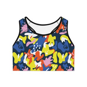 Colorful Sports Bra - Stylish Workout and Yoga Top | Women&#39;s Racerback Activewear - For Sports; Fitness Bra, Gym Sport Bra, Running Support