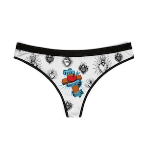 Stylish Women&#39;s Thongs with Heart Design, Comfortable Lingerie - Valentine&#39;s Day Gift, Everyday Underwear, Unique Intimate Wear