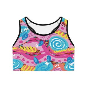 Sport Bra for Women - Stylish and Supportive Yoga, Workout, and Fitness Activewear | Abstract Pattern Racerback Design