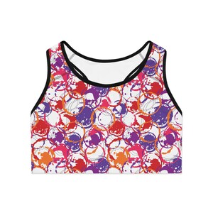 Abstract Sports Bra - High Impact Activewear for Yoga, Fitness and Workout | Racerback Gym Bra for Women | Moisture Wicking & Supportive Bra