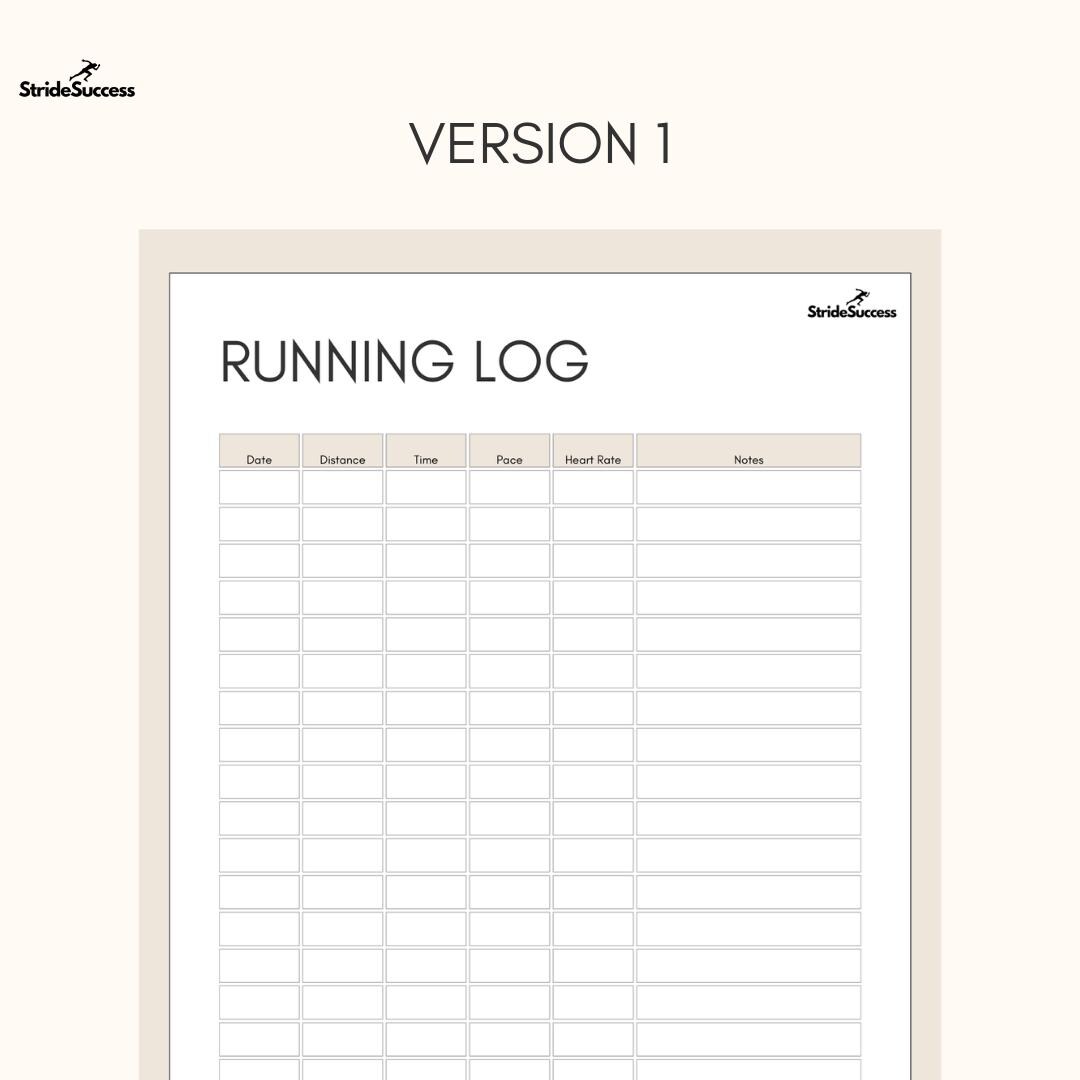 Printable Running Log, A4 / Letter Template, Mileage Tracker, Health ...