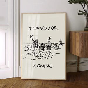 Thanks for Coming Print Funny Retro Sailor Poster Nautical Guest Room Sign Trendy Beach House 1 Wall Art Guest Room Poster Digital Download