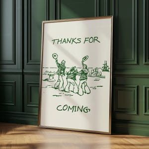 Thanks For Coming Print Vintage Sailor Poster Trendy Beachy Decor Art Green Aesthetic Cute Quote Art Green Aesthetic Wall Art Digital Print