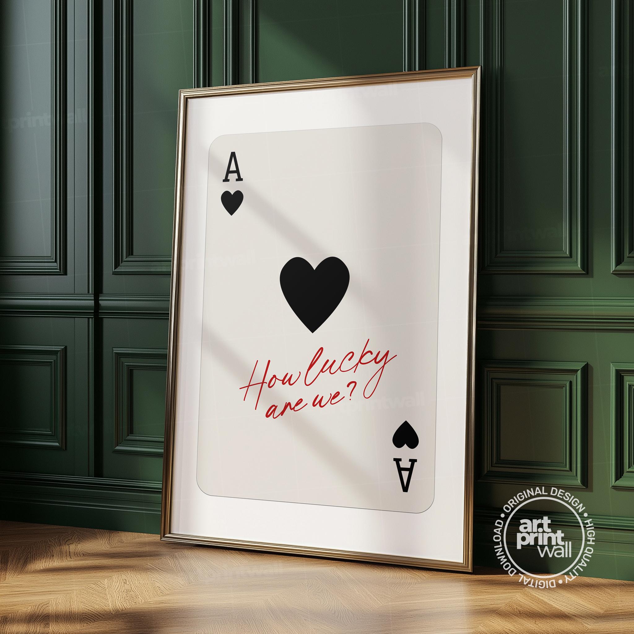 Ace of Hearts Poster, Lucky You Card Print (Digital Download) - Etsy ...