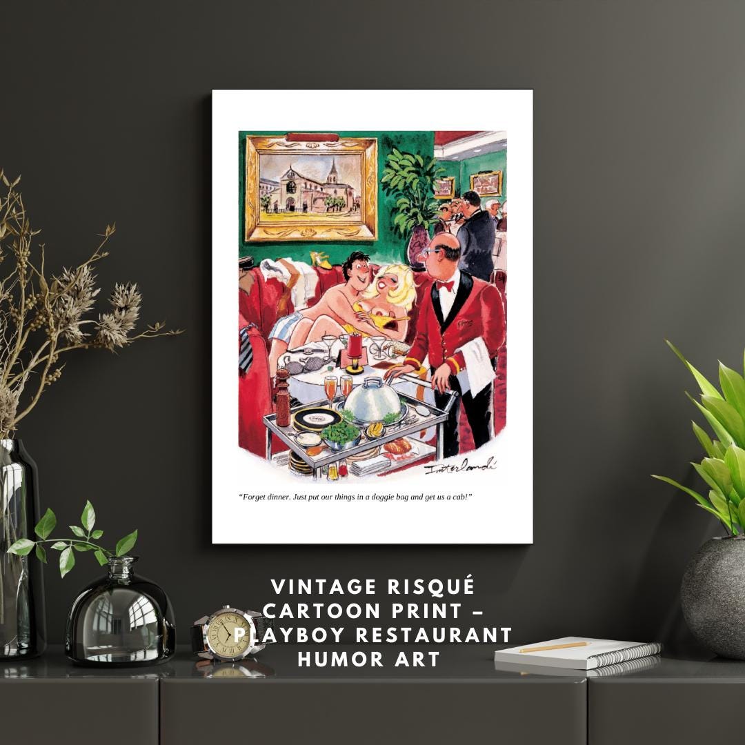 Vintage Risqué Cartoon Print: Retro Restaurant Humor (A4/A3) - Etsy