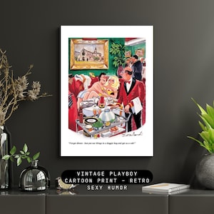 Vintage Playboy Cartoon Print – Retro Sexy Humor Illustration – Rare Collectors Wall Art (A4/A3 Fine Art)