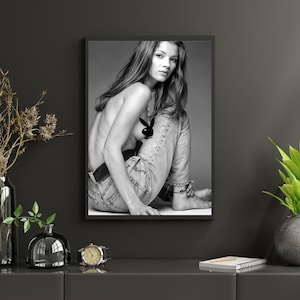Kate Moss Playboy 2014 Poster – Copertina iconica del 60° anniversario / Scansionata dalla rivista originale / A4 e A3