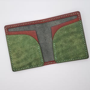 Cartera Bounty Hunter. Cuero Italiano, Delgada, efectivo, tarjetas, minimalista, regalo Navidad, Aniversario boda, Galactico, Star Wars, EDC