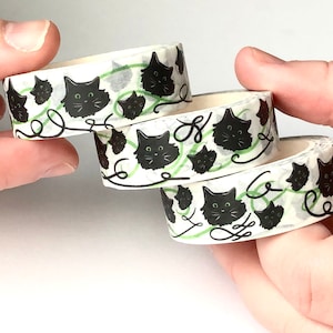Funny Black Cat Washi Tape / Cat Washi Tapes / Decorative Masking Tape