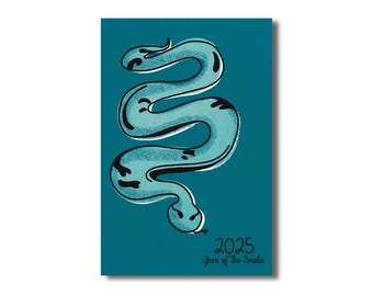 Year of the Snake 2025 Lunar New Year Cards / Chinese New Year Greetings for Postcrossing or Friends and Family / LNY Postcards