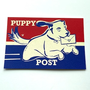 Puppy Post Postcards / Dog Postcards / Puppy Airmail Cards for Postcrossing