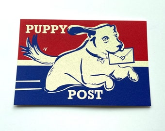 Puppy Post Postcards / Dog Postcards / Puppy Airmail Cards for Postcrossing