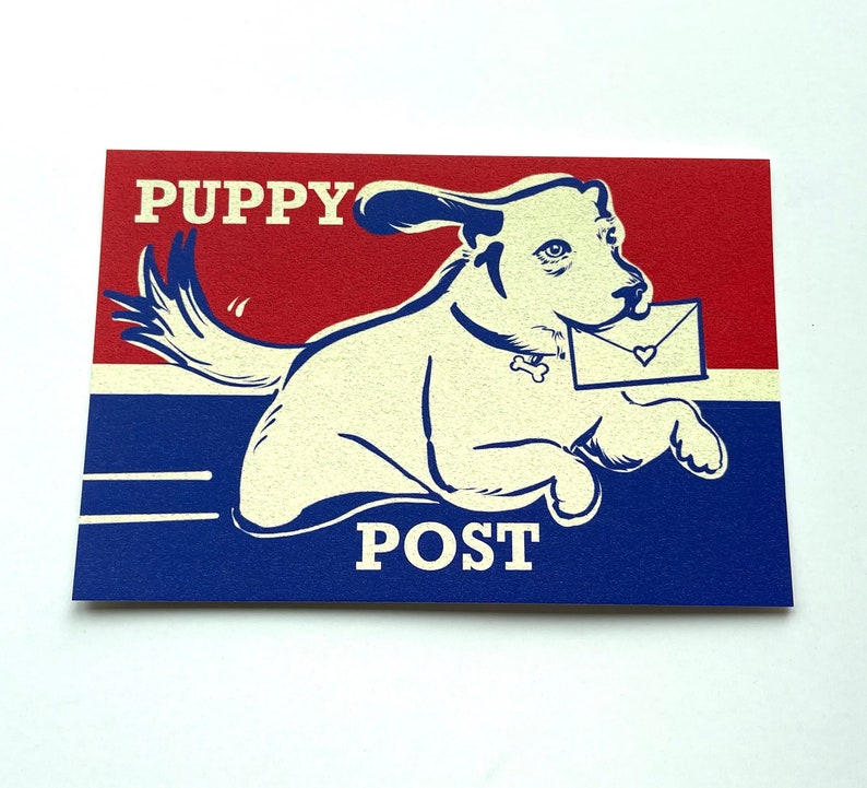 Puppy Post Postcards / Dog Postcards / Puppy Airmail Cards for Postcrossing image 1