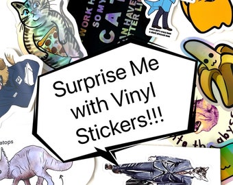 Surprise me with Vinyl Stickers / Random Grab Bag Sticker for car, laptop, blender bottle, or bike / Collectible Vinyl Decal