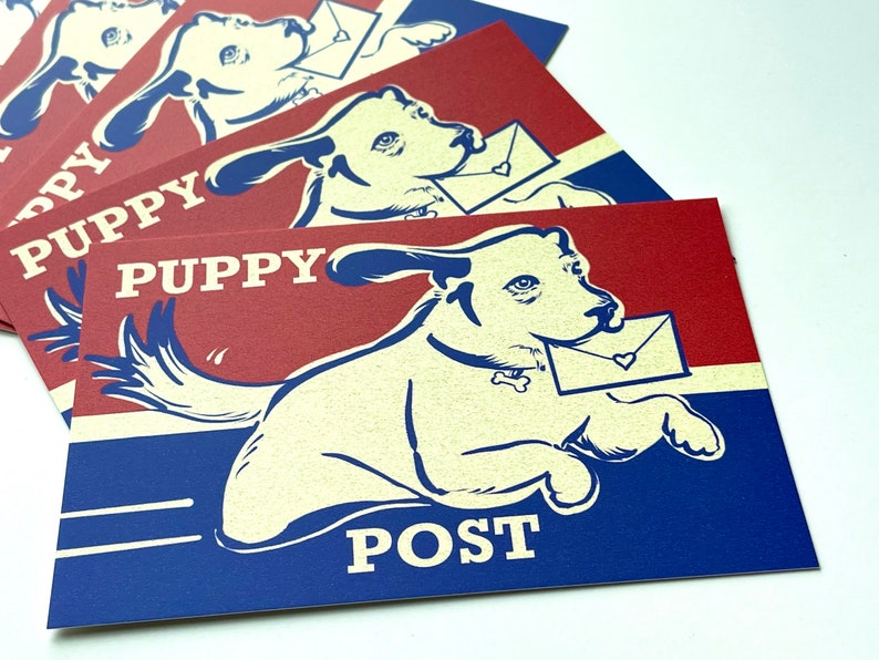 Puppy Post Postcards / Dog Postcards / Puppy Airmail Cards for Postcrossing image 4