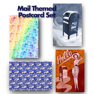 Mail Postcards Set / USPS Postbox Mail Truck Cards Perfect for Postcrossing / US Mail Stationery SnailMail for Friends