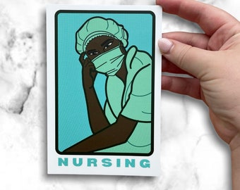 Nurse Postcard / Modern Nurse Appreciation Card / RN BSN CNA Healthcare Hero Card / Nursing Cards for Postcrossing