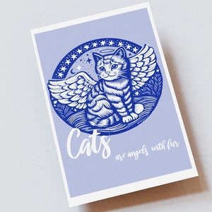 I gatti sono angeli con la pelliccia - Cartoline di animali da postcrossing, da inviare agli amici o per gli amanti dei gatti