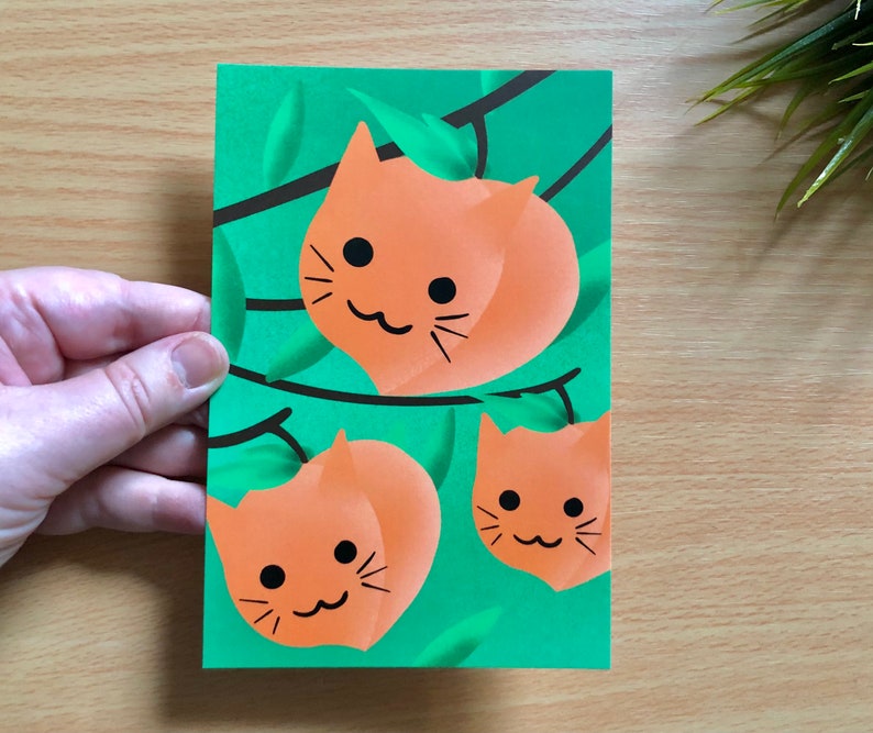 Cat Postcards Cat Peach Post Cards Artist plant lady Postcards Georgia Voter Postcards