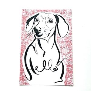 Dackel Postkarten / Hundepostkarten / Weiner Hundewurst Hund Doxxie Dackel Weenie Hundekarten