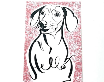 Dachshund Postcards / Dog Postcards / Weiner Dog Sausage Dog Doxxie Dachsie Weenie Dog Cards