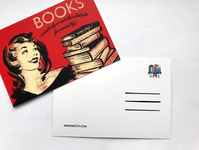 Book Lovers Postcards / Librarian Postcards / Bibliophile Cards for Postcrossing image 3