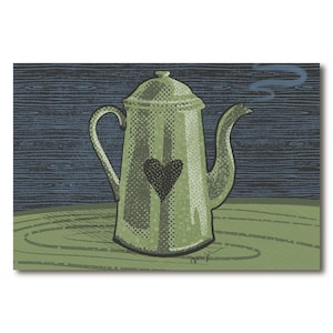 French Coffee Pot Postcards / Coffee Postcards / Teapot Postcards / Illustration Cards for Postcrossing