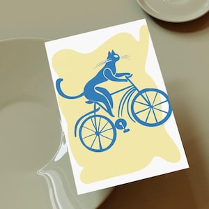 Cat Bicycle Postcards - Cute bike cards for postcrossing, teacher postcards, or friends