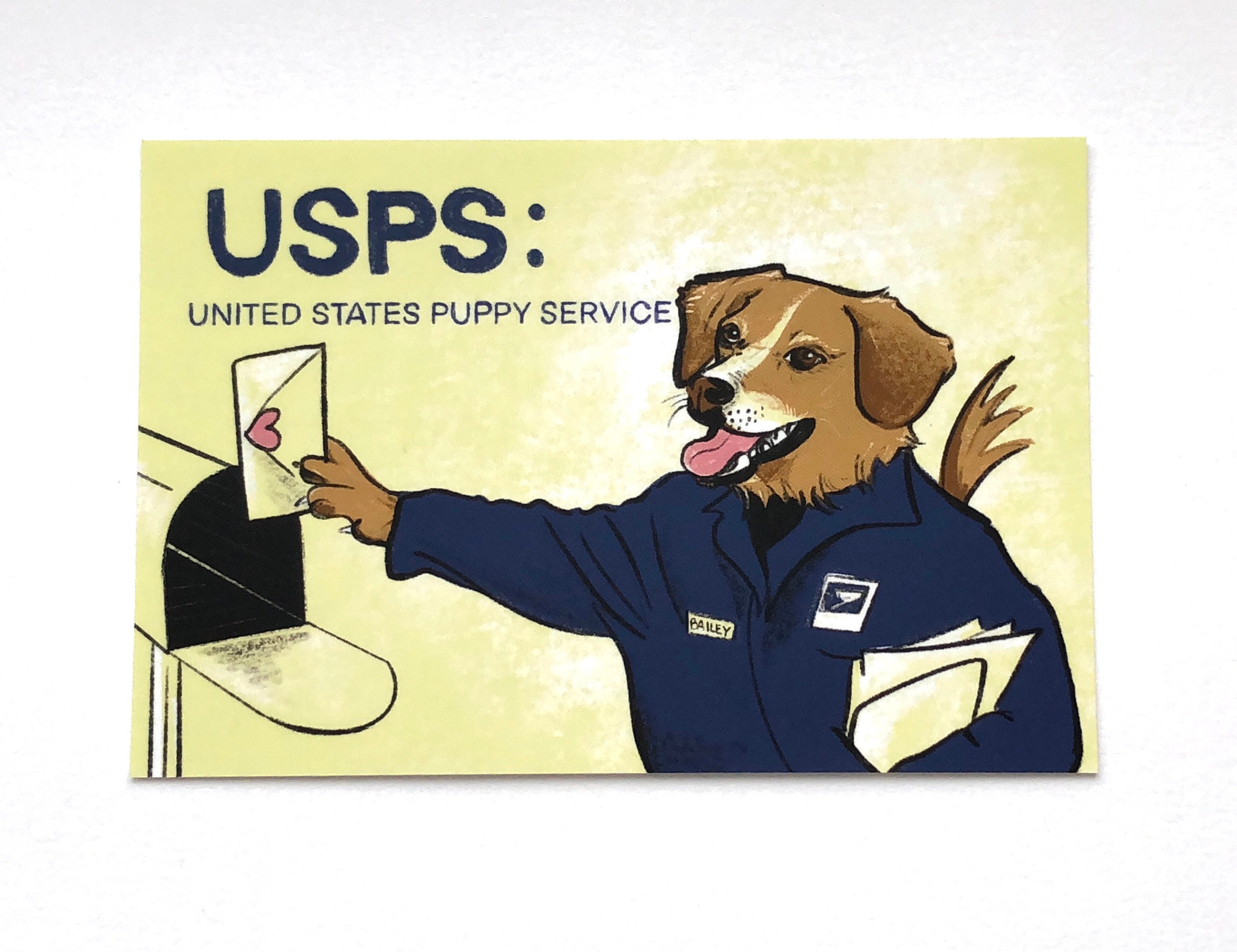 USPS Puppy Postcards / Dog Postcards / Golden Retriever Postman Funny…