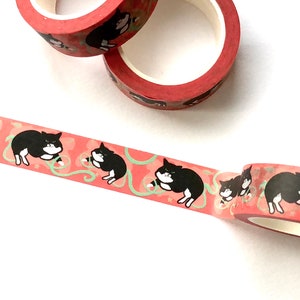 Tuxedo Cat Washi Tape / Orange Washi Tapes / Decorative Masking Tape