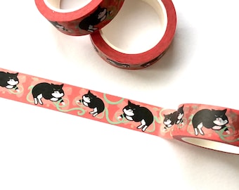 Tuxedo Cat Washi Tape / Orange Washi Tapes / Decorative Masking Tape