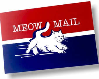 Meow Mail Cat Postcards / Cat Postcards / Kitten Airmail Cards for Postcrossing