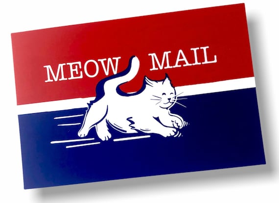Meow Mail Cat Postcards / Cat Postcards / Kitten Airmail Cards for Postcrossing